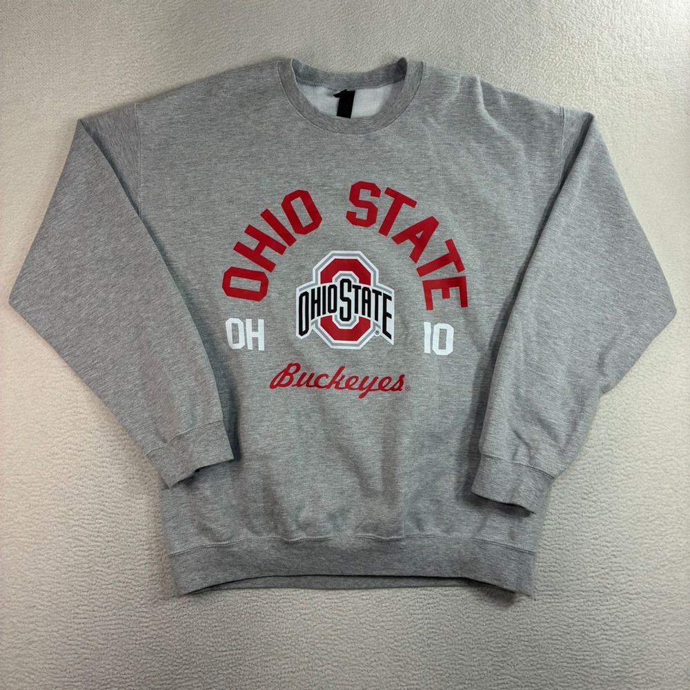 Ohio State Buckeyes Crewneck Sweatshirt Men‎ L Gray Pullover Gildan Gameday Y2K